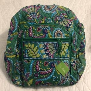 Vera Bradley Campus Backpack in Emerald Paisley (Green)